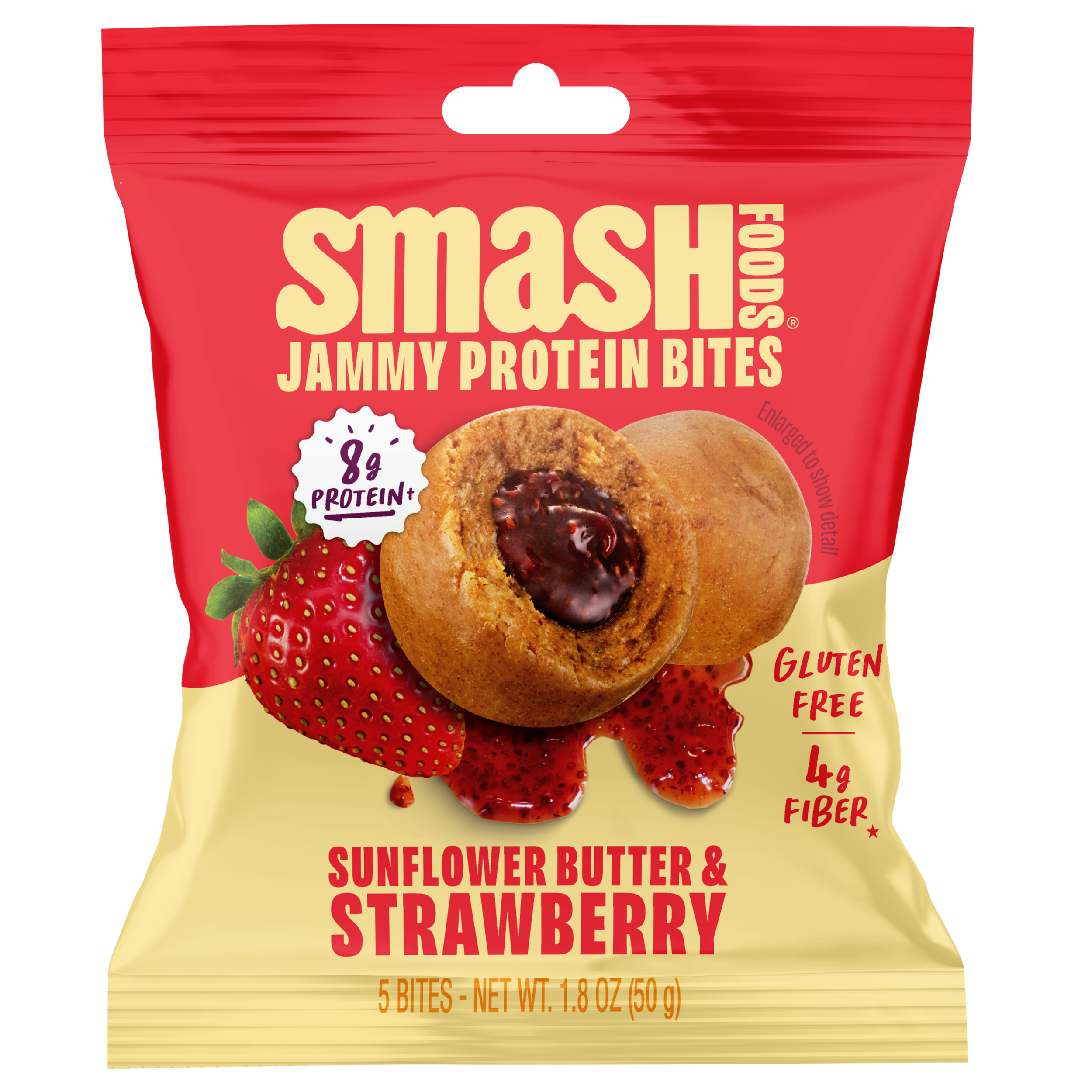 Sunflower Butter & Strawberry Jammy Protein Bites | Case of 48 Bags