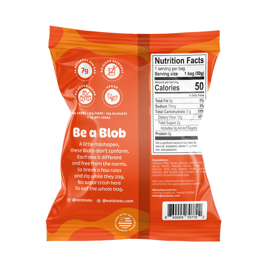 Blobs Orange Peach Gummy Candy 1.8oz (6ct)