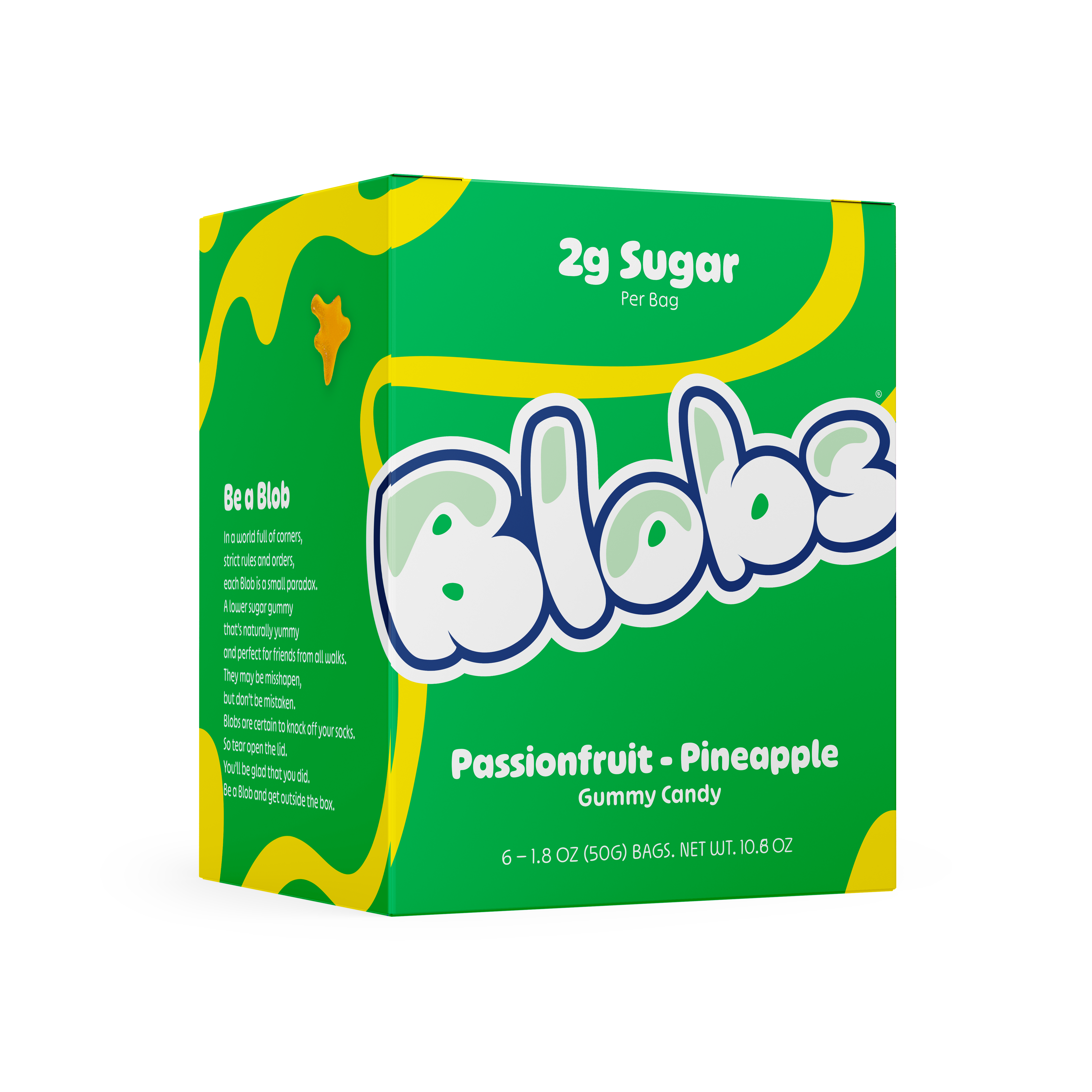 Blobs Passion Fruit Pineapple Gummy Candy 1.8oz (6ct)