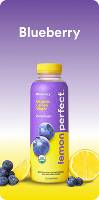 Lemon Perfect Blueberry, Flavored Lemon Water, Organic, Zero Sugar, 15.2 fl oz Bottles (12-Pack)