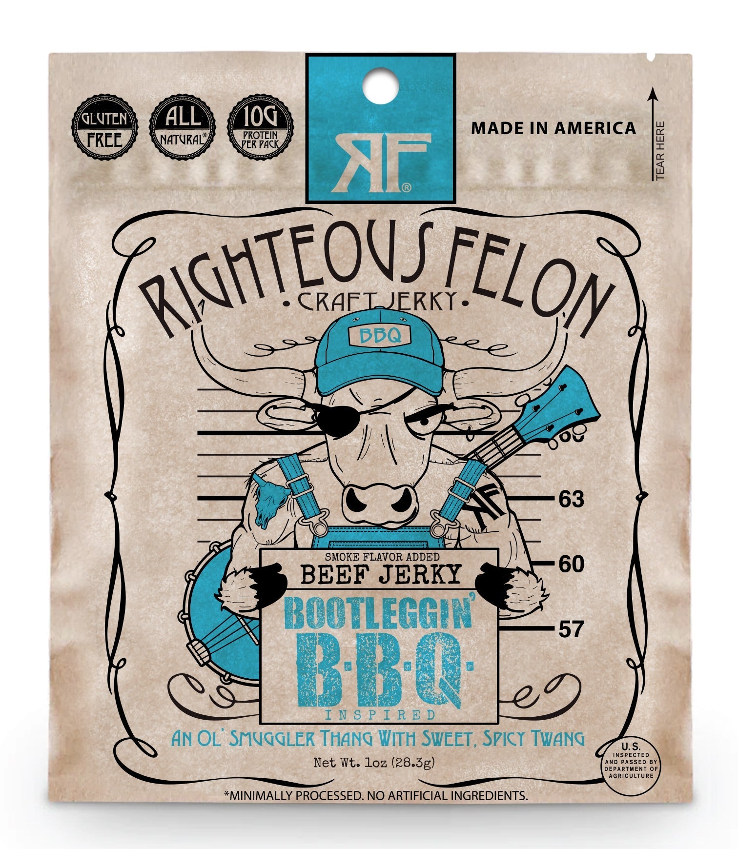 Righteous Felon Bootleggin' BBQ Beef Jerky 1oz (16ct)