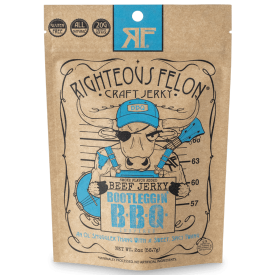 Righteous Felon Bootleggin' BBQ Beef Jerky 2oz (8ct)