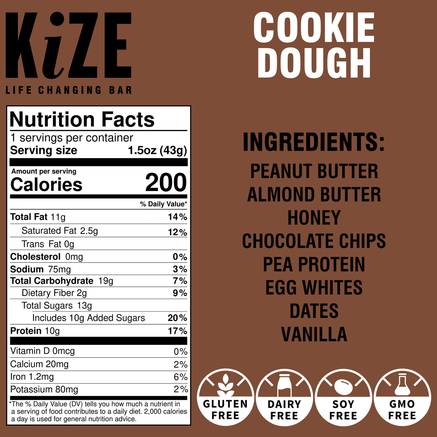 Kize Bar - Cookie Dough (10 Pack)