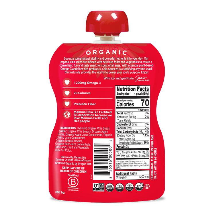 Cherry Love Organic Chia Squeeze
