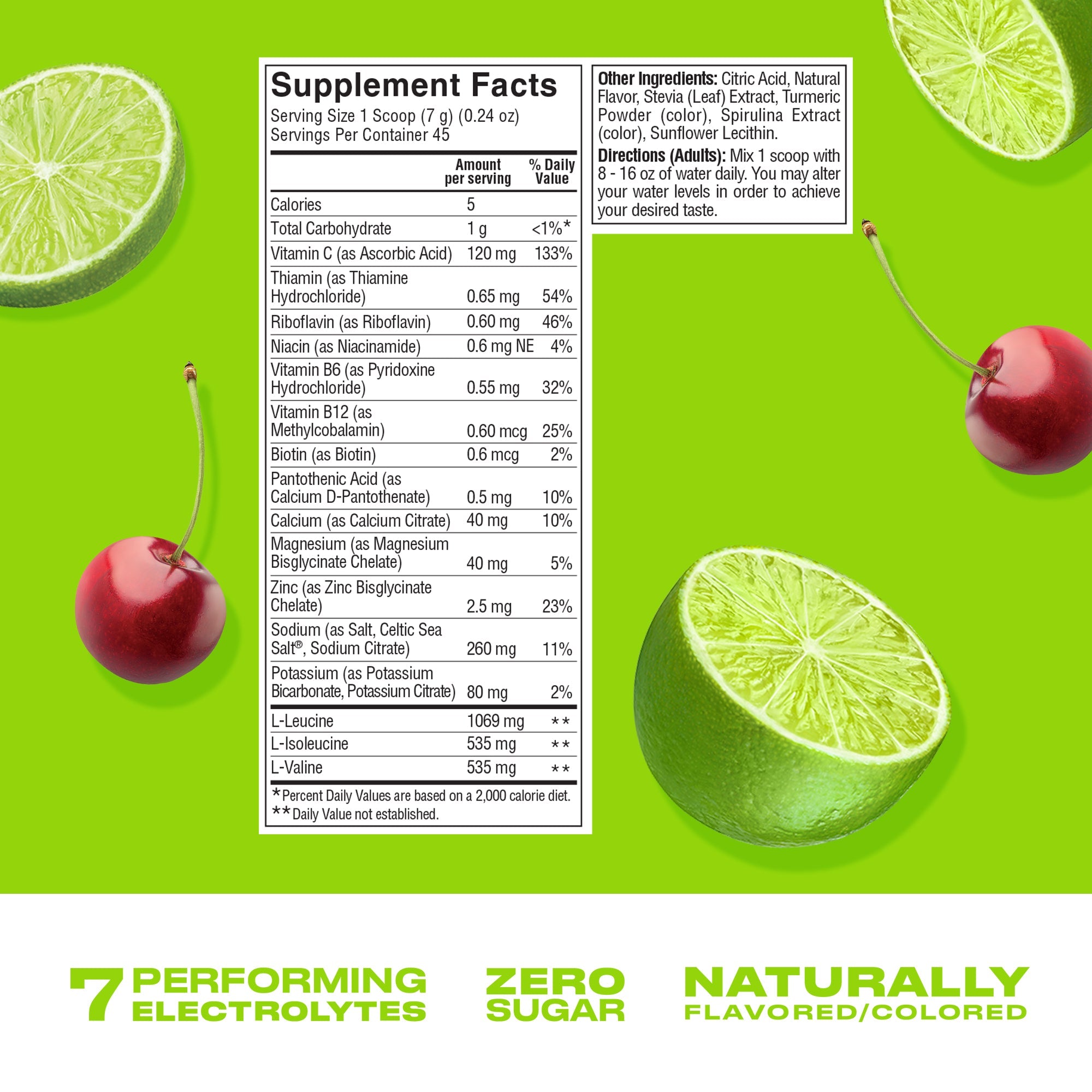 CWENCH Hydration Mix Cherry Lime — Nutrition Facts