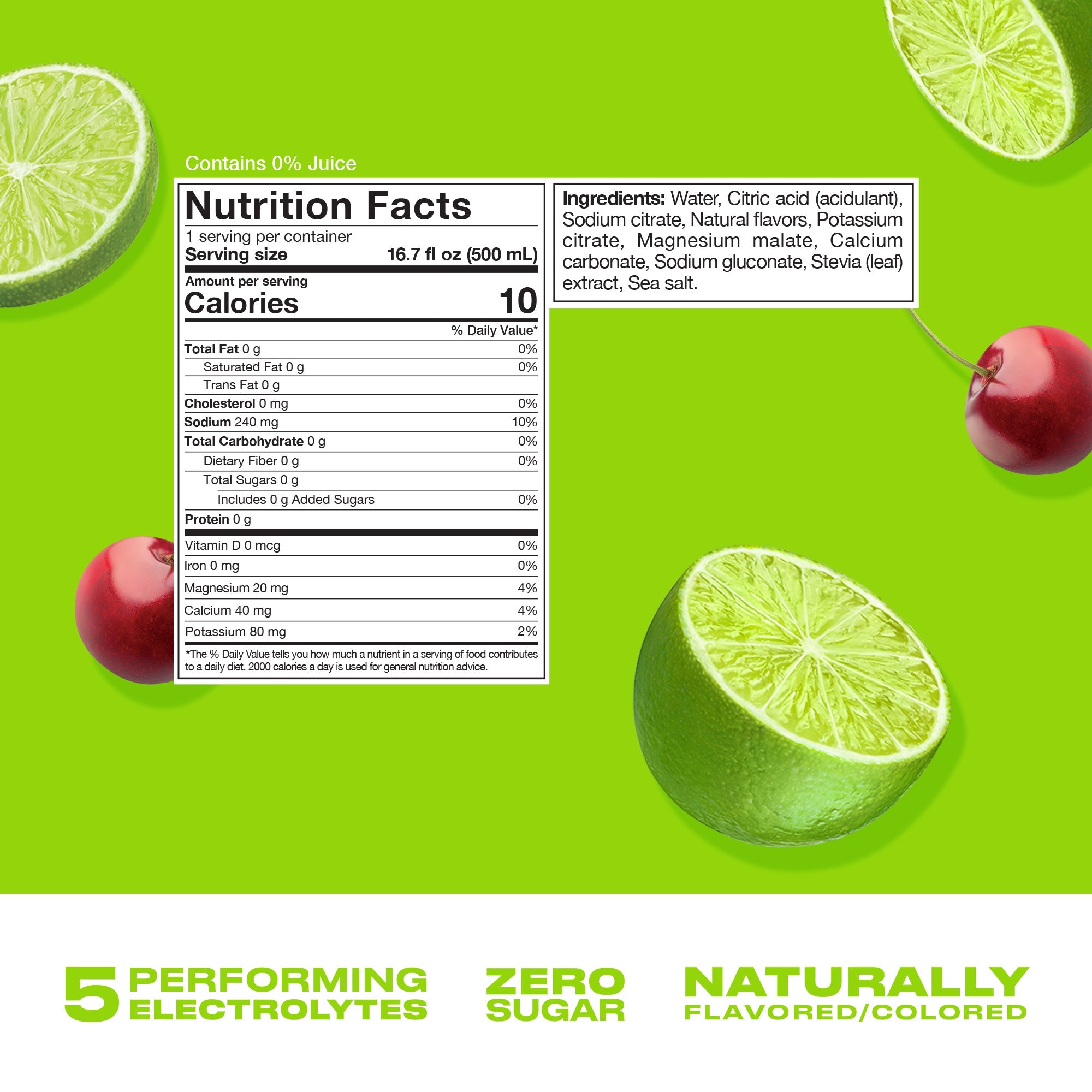 CWENCH Sports Drink Cherry Lime — Nutrition Facts