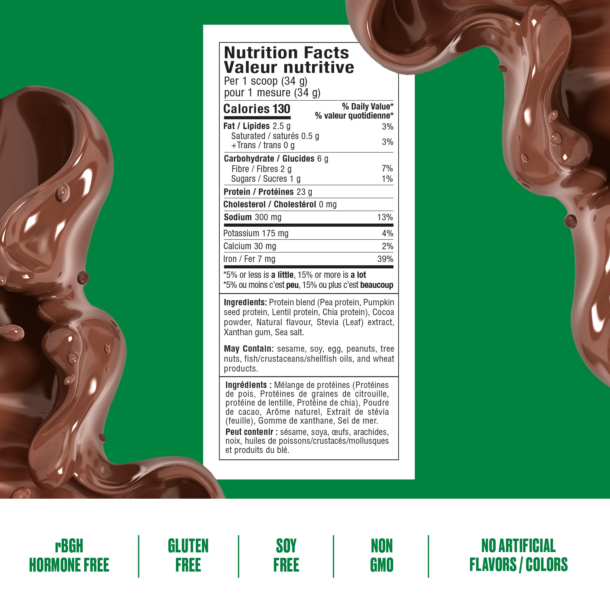 CWENCH Vegan Protein Chocolate — Nutrition Facts