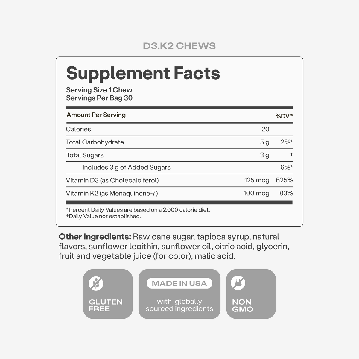 Humann D3 + K2 Vitamin Chews
