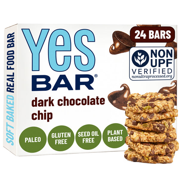 YES BAR Dark Chocolate Chip - The Clean Fuel Bar Athletes Crave (24 Pack)