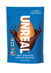 UNREAL - Dark Chocolate Covered Almonds (Case of 6 Bags, 4 oz each)