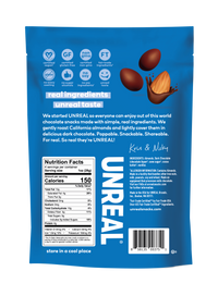 UNREAL - Dark Chocolate Covered Almonds (Case of 6 Bags, 4 oz each)