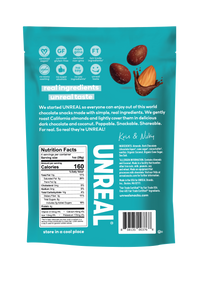 UNREAL - Dark Chocolate Coconut Covered Almonds (Case of 6 Bags, 4 oz each)