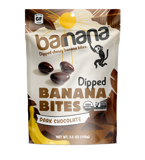(100g, 12 Pack) Organic CHOCOLATE Banana Bites
