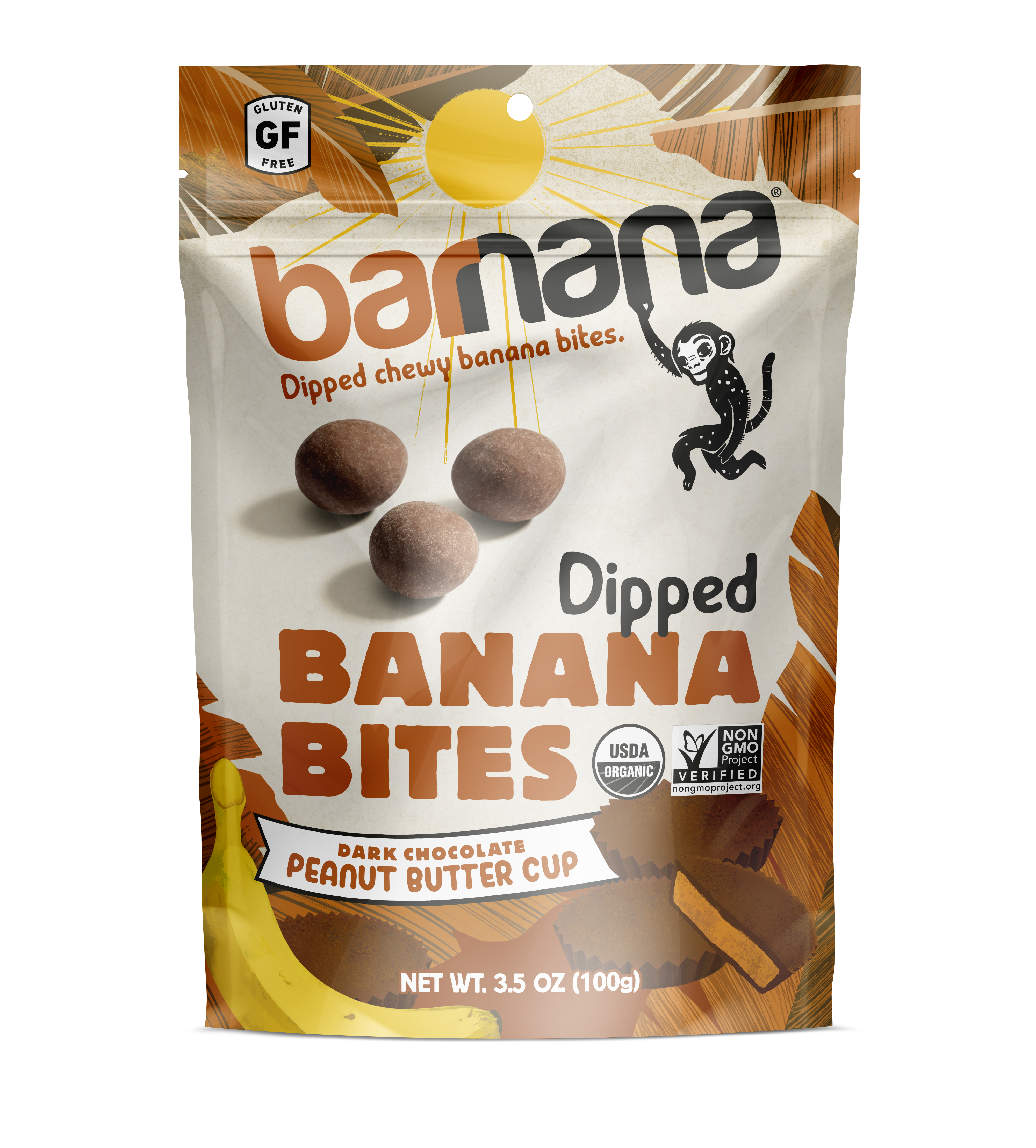 (100g, 12 Pack) Organic PB CUP Banana Bites