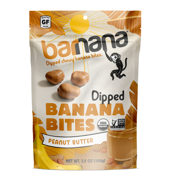 (100g, 12 Pack) Organic PEANUT BUTTER Banana Bites