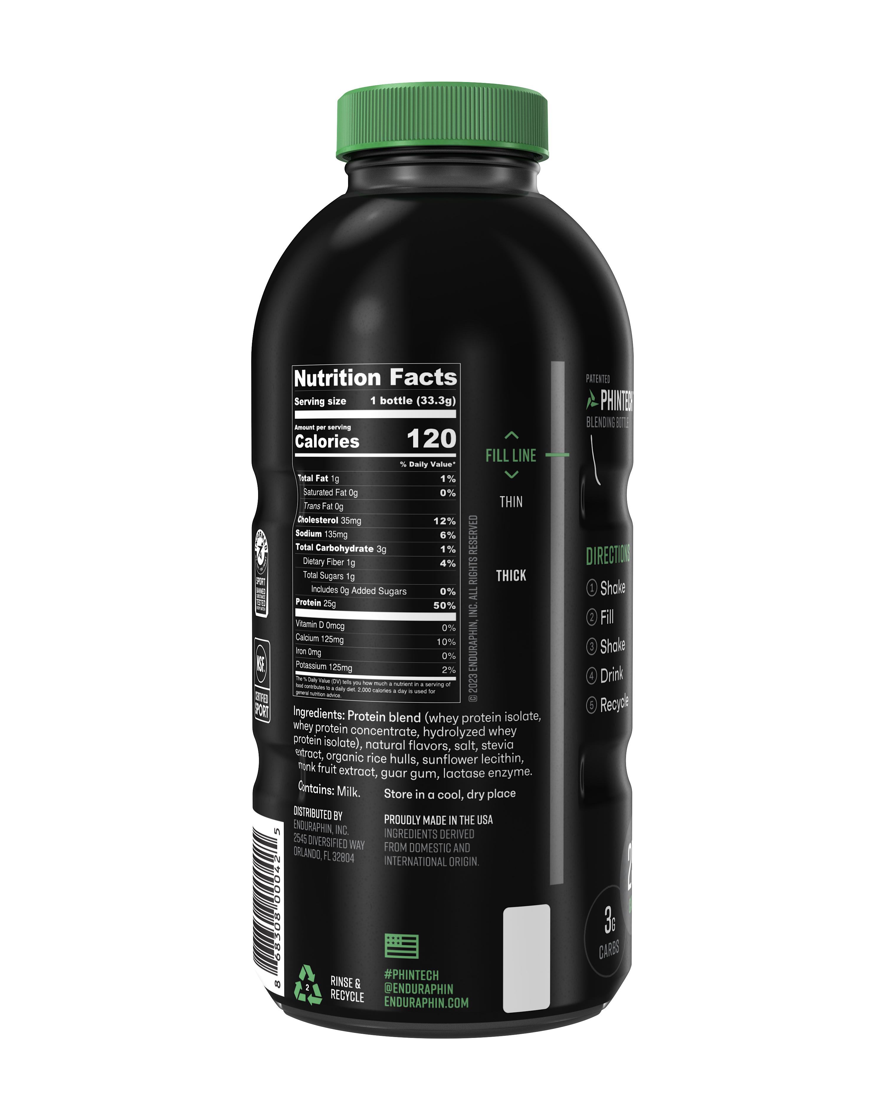 Enduraphin Whey Protein PHINTECH™ Bottle - Vanilla