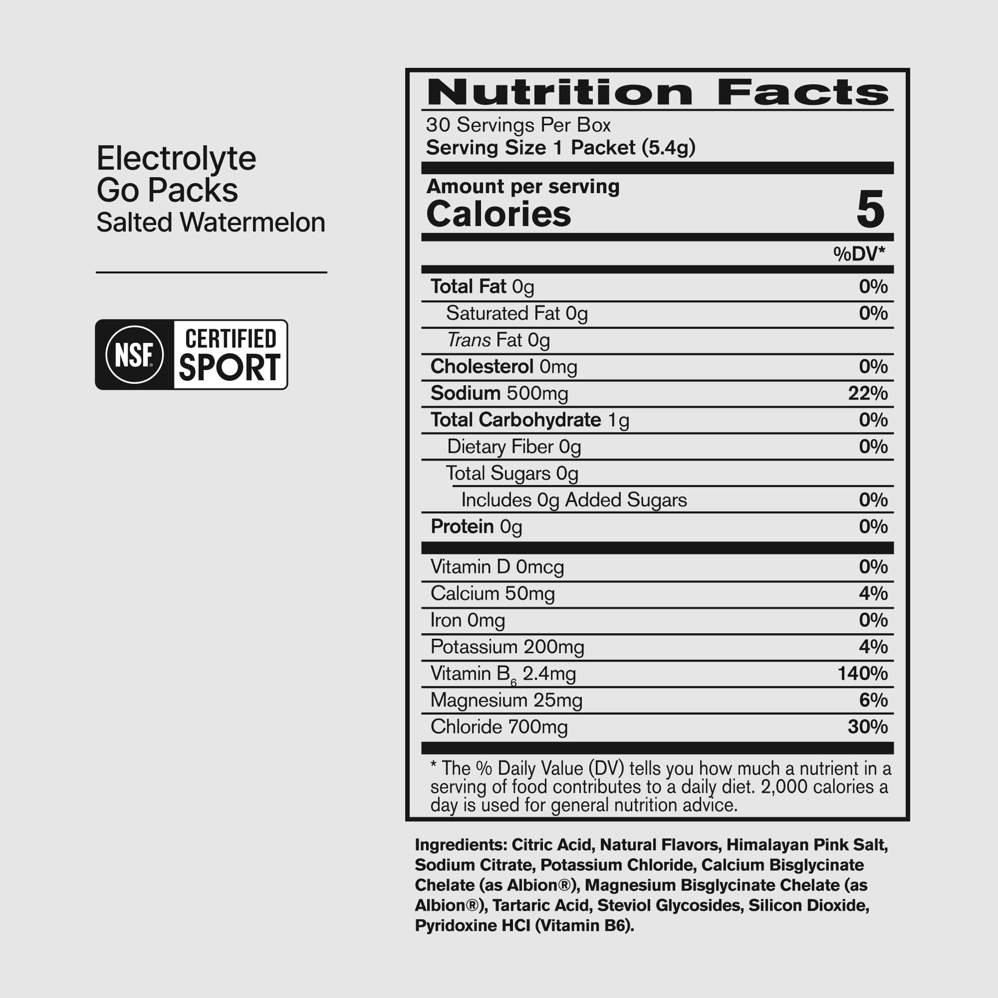 Electrolytes Go Packs