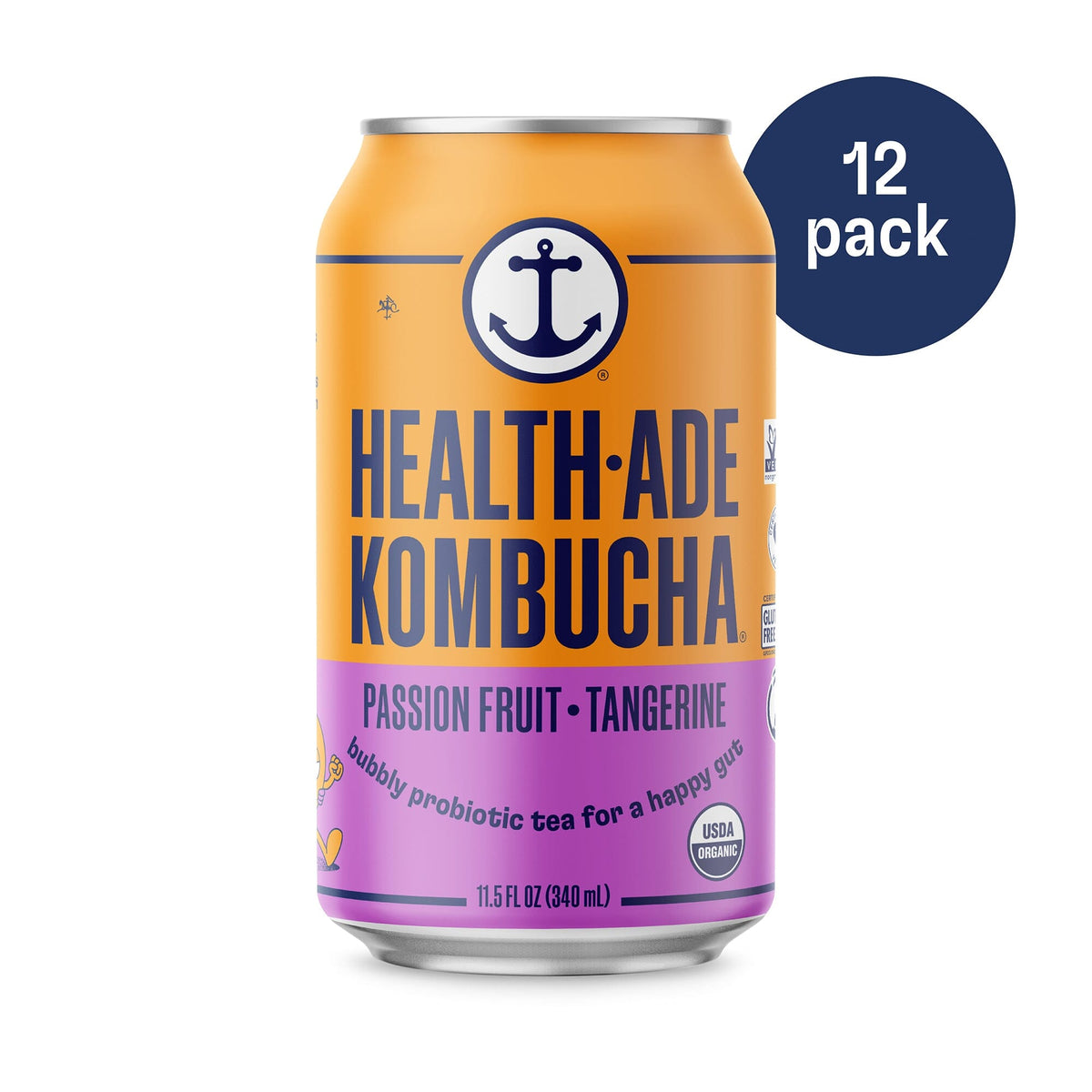 Health-Ade Kombucha in Cans — Passion Fruit-Tangerine (12-pack, 11.5oz)