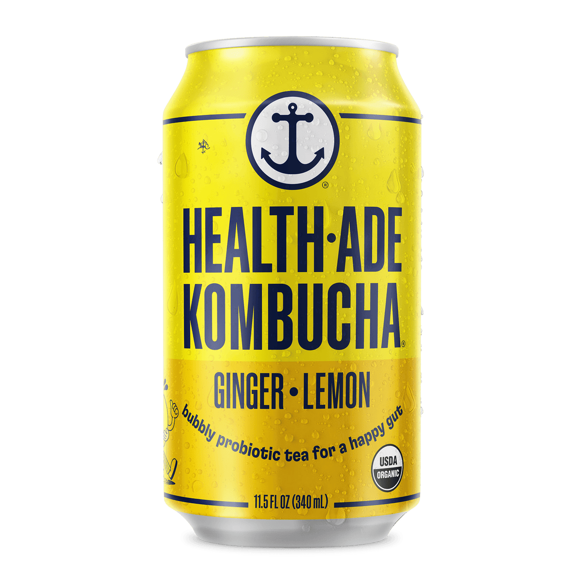 Health-Ade Kombucha in Cans — Ginger-Lemon (12-pack, 11.5oz)