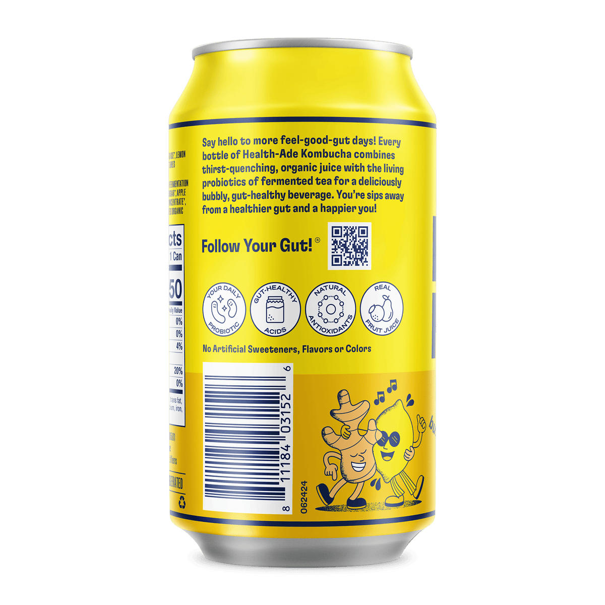 Health-Ade Kombucha in Cans — Ginger-Lemon (12-pack, 11.5oz)