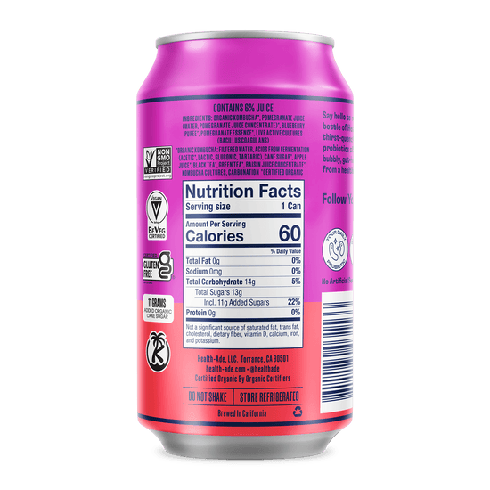 Health-Ade Kombucha in Cans — Pomegranate Blueberry (12-pack, 11.5oz)