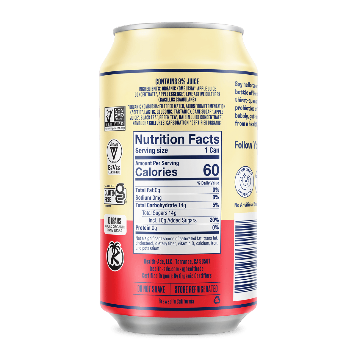 Health-Ade Kombucha in Cans — Pink Lady Apple (12-pack, 11.5oz)