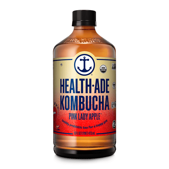Health-Ade Kombucha in Bottles — Pink Lady Apple (12-pack, 16oz)