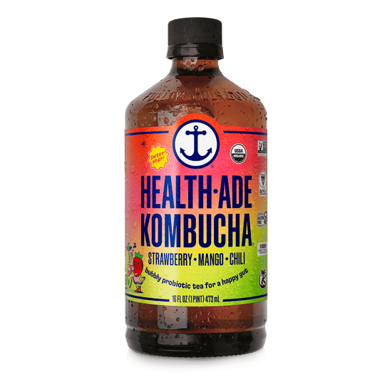 Health-Ade Kombucha in Bottles — Strawberry Mango Chili (12-pack, 16oz)