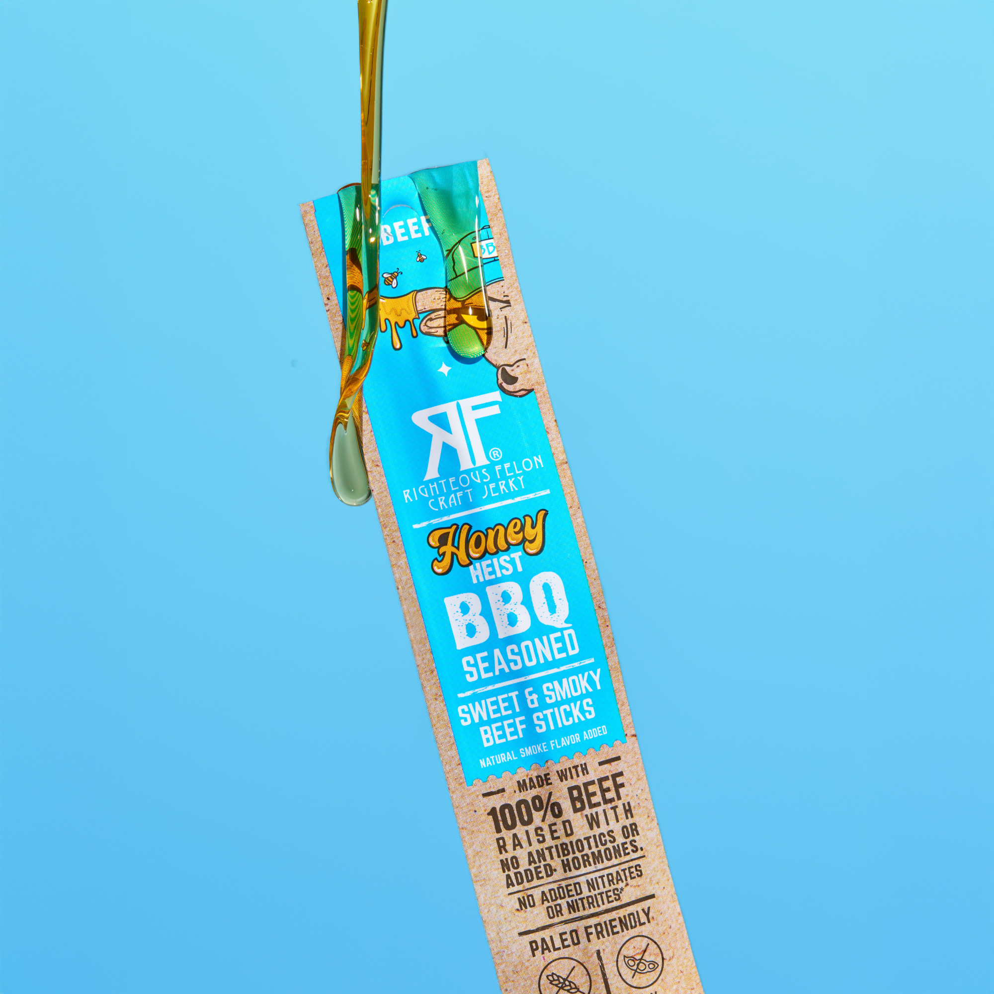 Righteous Felon Honey Heist BBQ Beef Stick 1oz (24ct)