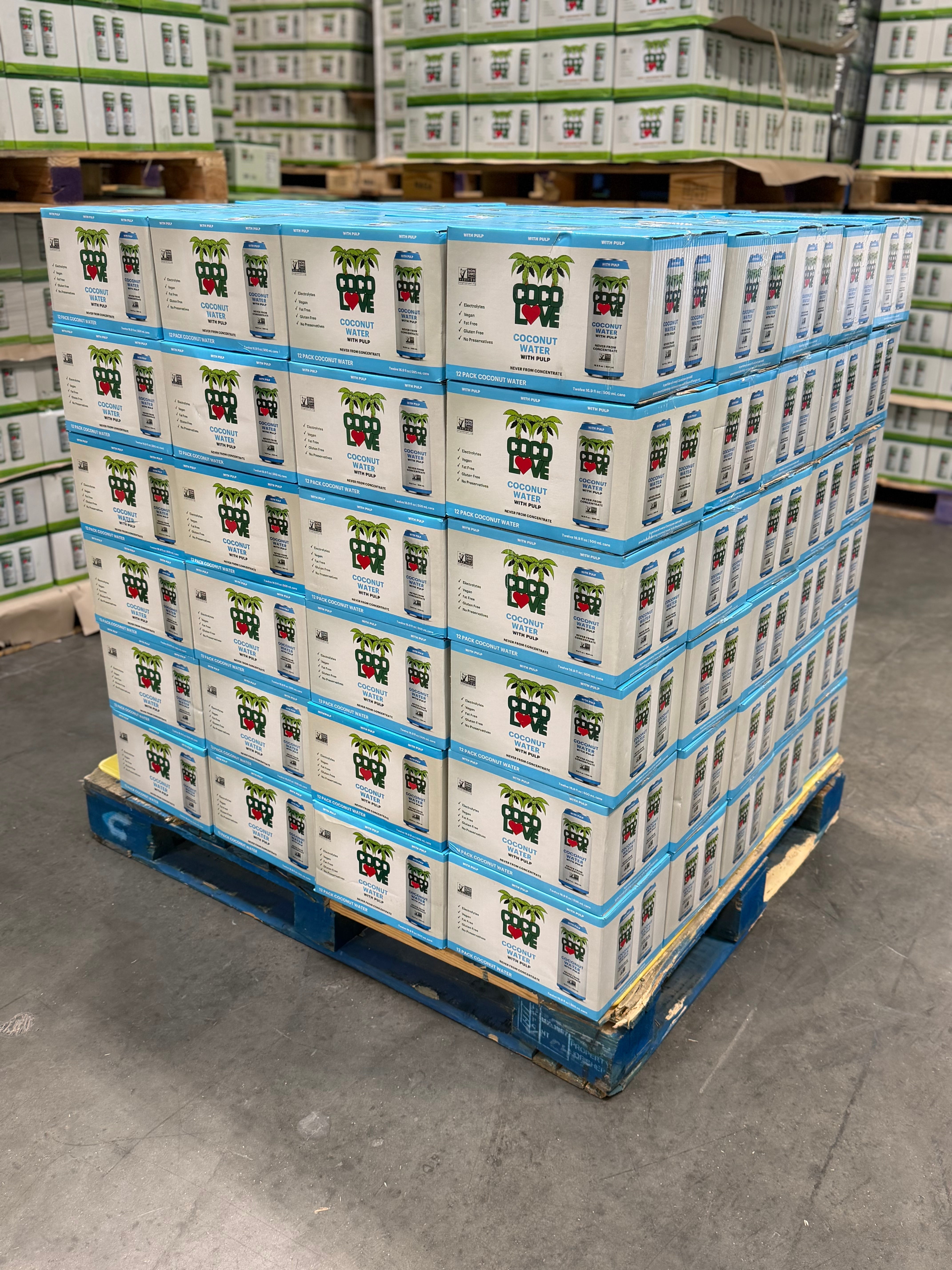Pallet (Additional Savings) - CocoLove Coconut Water with Pulp 120 cases - 16.9oz Wholesale