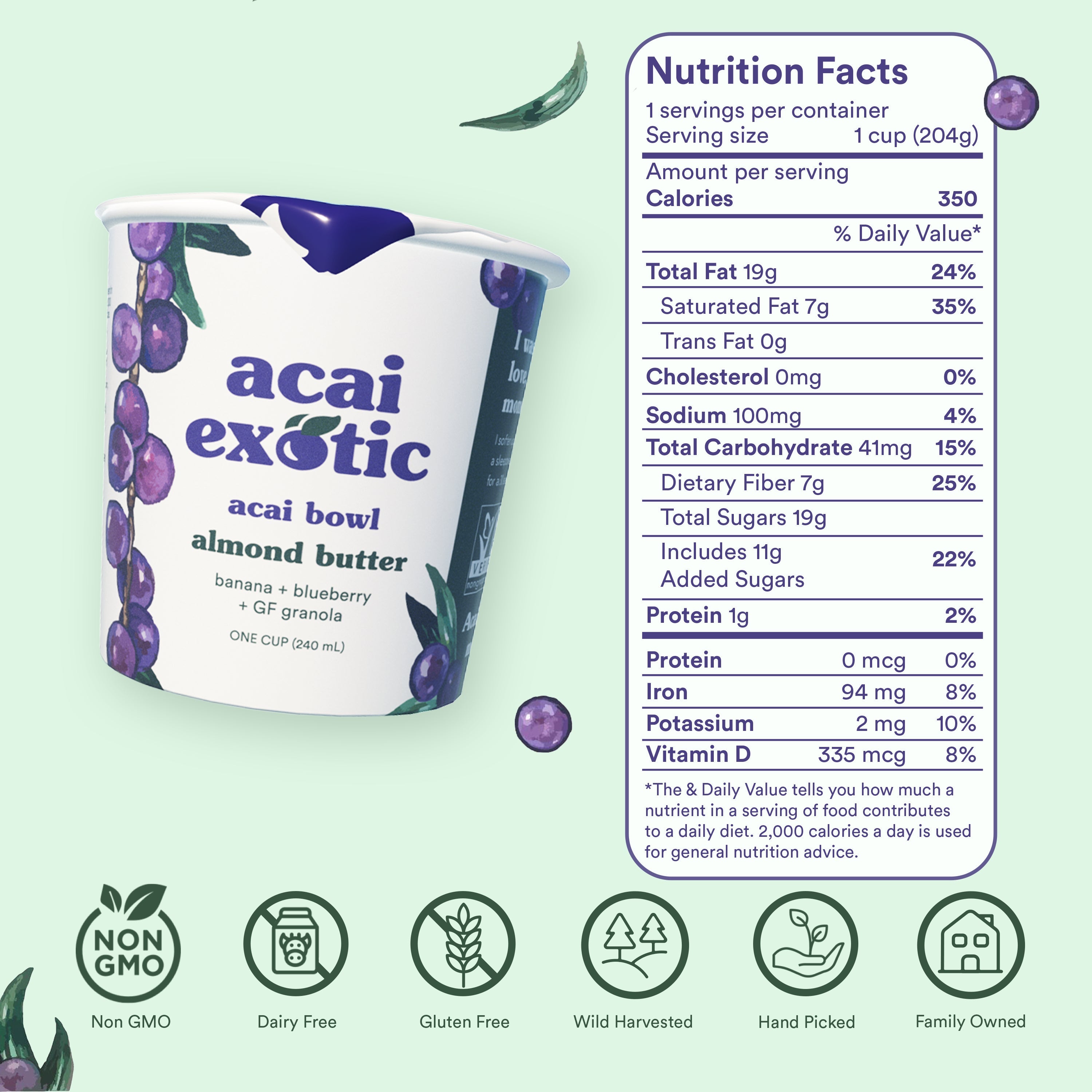 Acai Exotic Almond Butter Crunch Acai Bowl - Wholesale