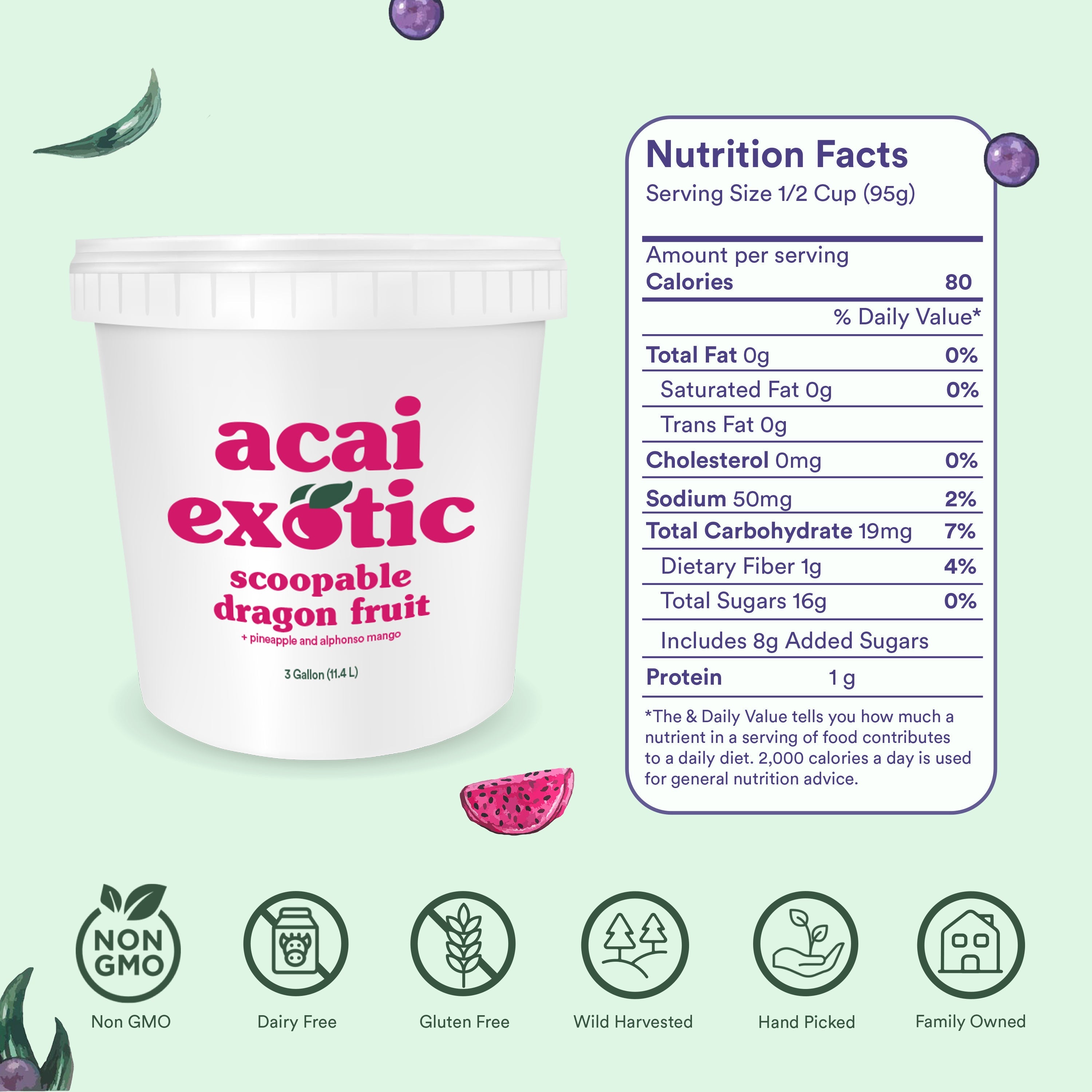 Acai Exotic Dragon Fruit Scoopable - Wholesale