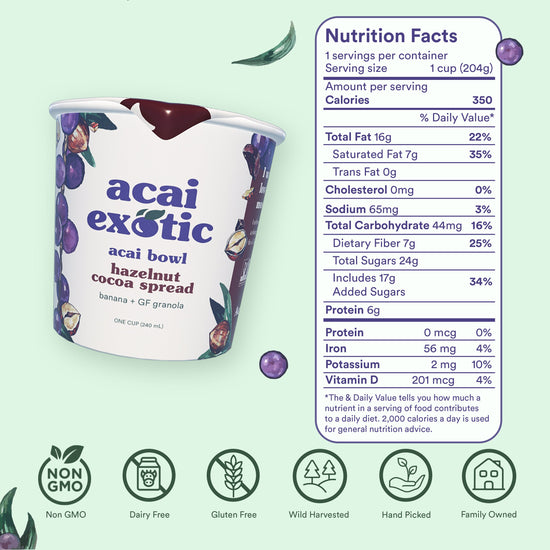 Acai Exotic Hazelnut Cocoa Crunch Acai Bowl - Wholesale
