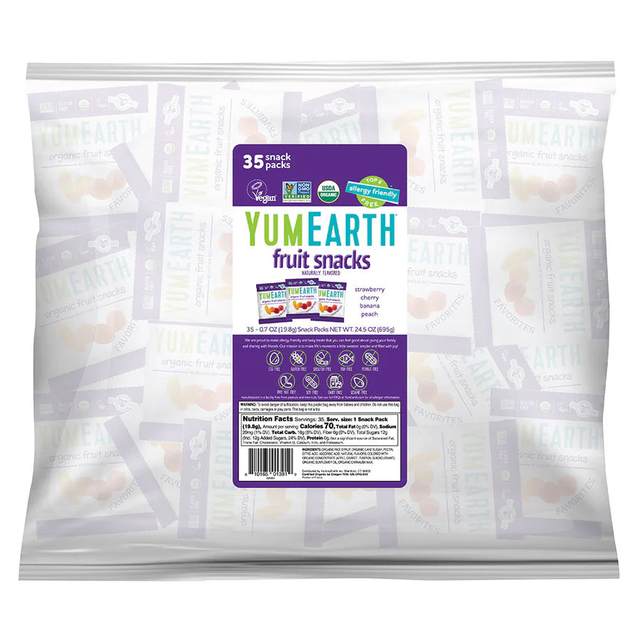 Yum Earth Organic Fruit Snacks Bulk - 315 Snack Packs