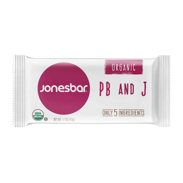 Jonesbar PB+J Peanut Butter & Jelly Organic Energy Bar 1.7oz (12ct)