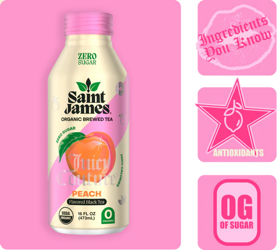 Saint James Juicy Peach Black Tea (12 Count)