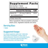 Klean-D 1000 IU (100 Tablets)