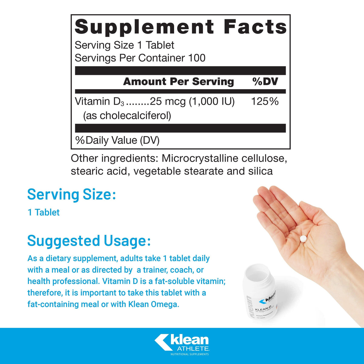 Klean-D 1000 IU (100 Tablets)