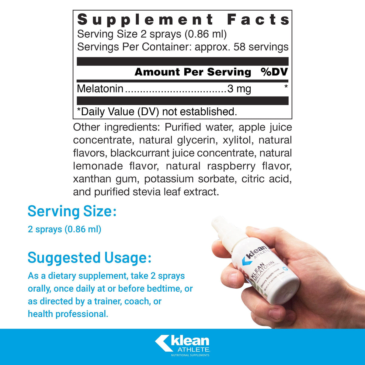 Klean Melatonin (50 mL Spray)