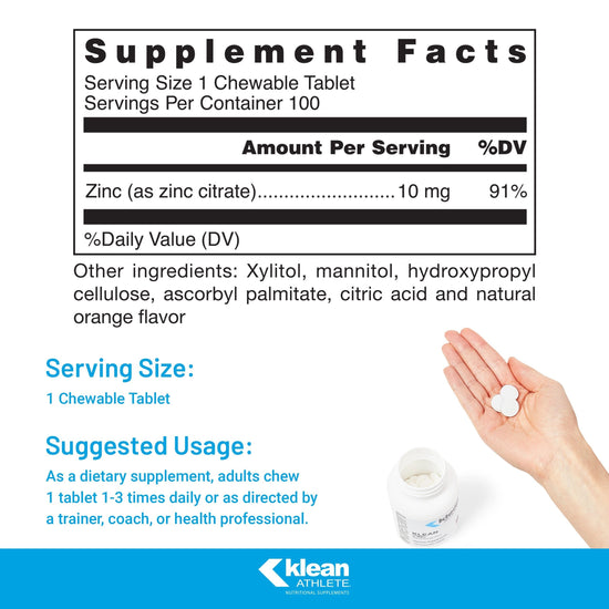 Klean Zinc - Chewable (100 Tablets)