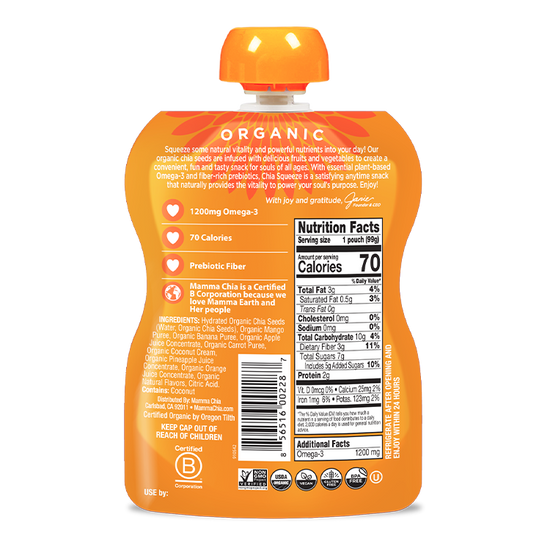 Mango Coconut Organic Chia Squeeze