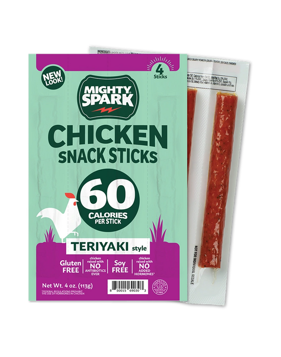 Mighty Spark Chicken Snack Sticks - Teriyaki Style (48 Sticks)