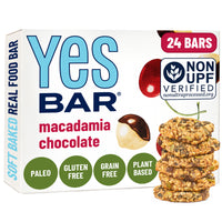 YES BAR Macadamia Chocolate - The Clean Fuel Bar Athletes Crave (24 Pack)