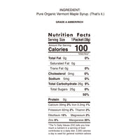 Original Maple Gel Nutrition Facts