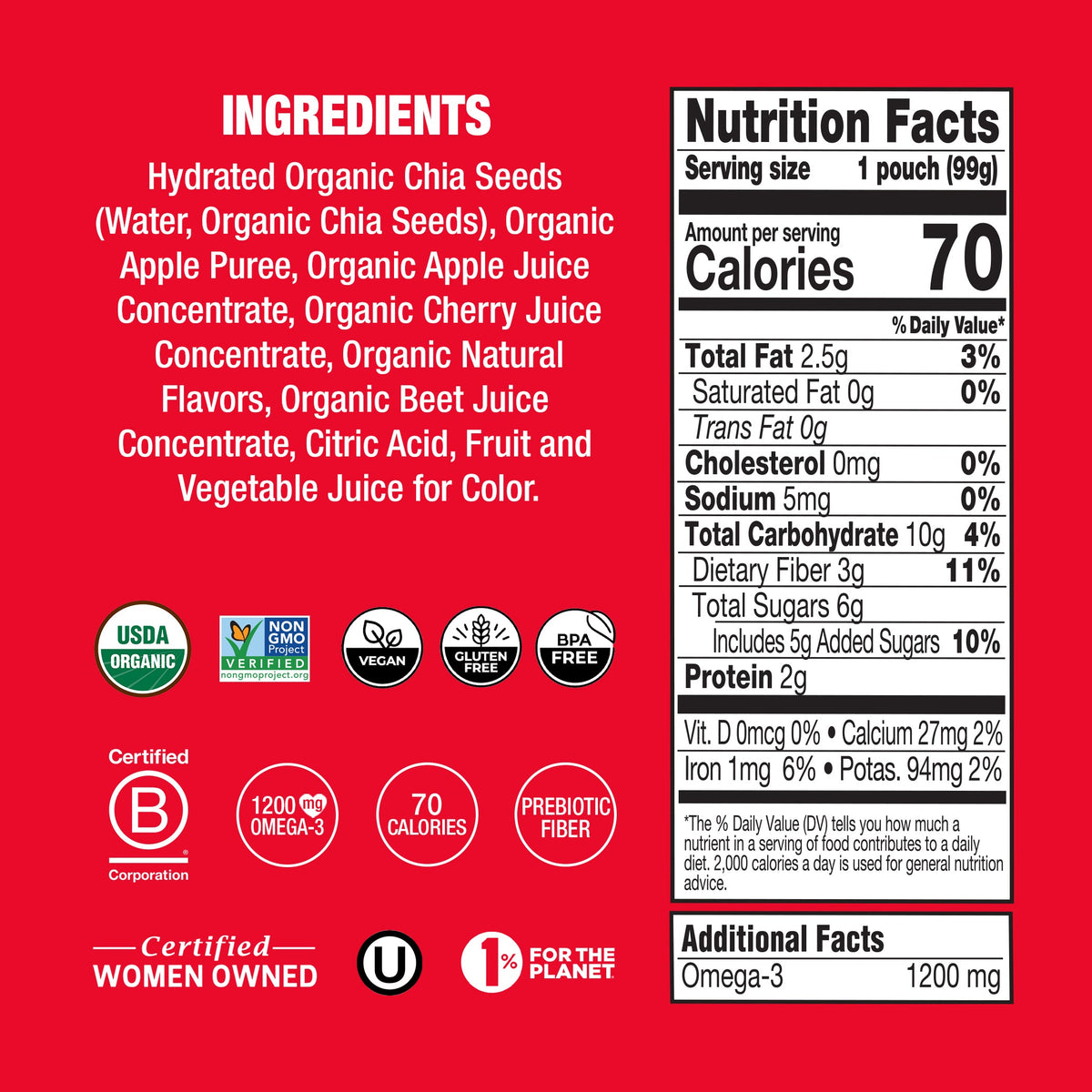 Cherry Love Organic Chia Squeeze