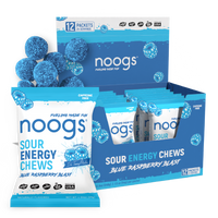 Blue Raspberry Blast Sour Energy Chews (12 bags, 24 servings) - PSC