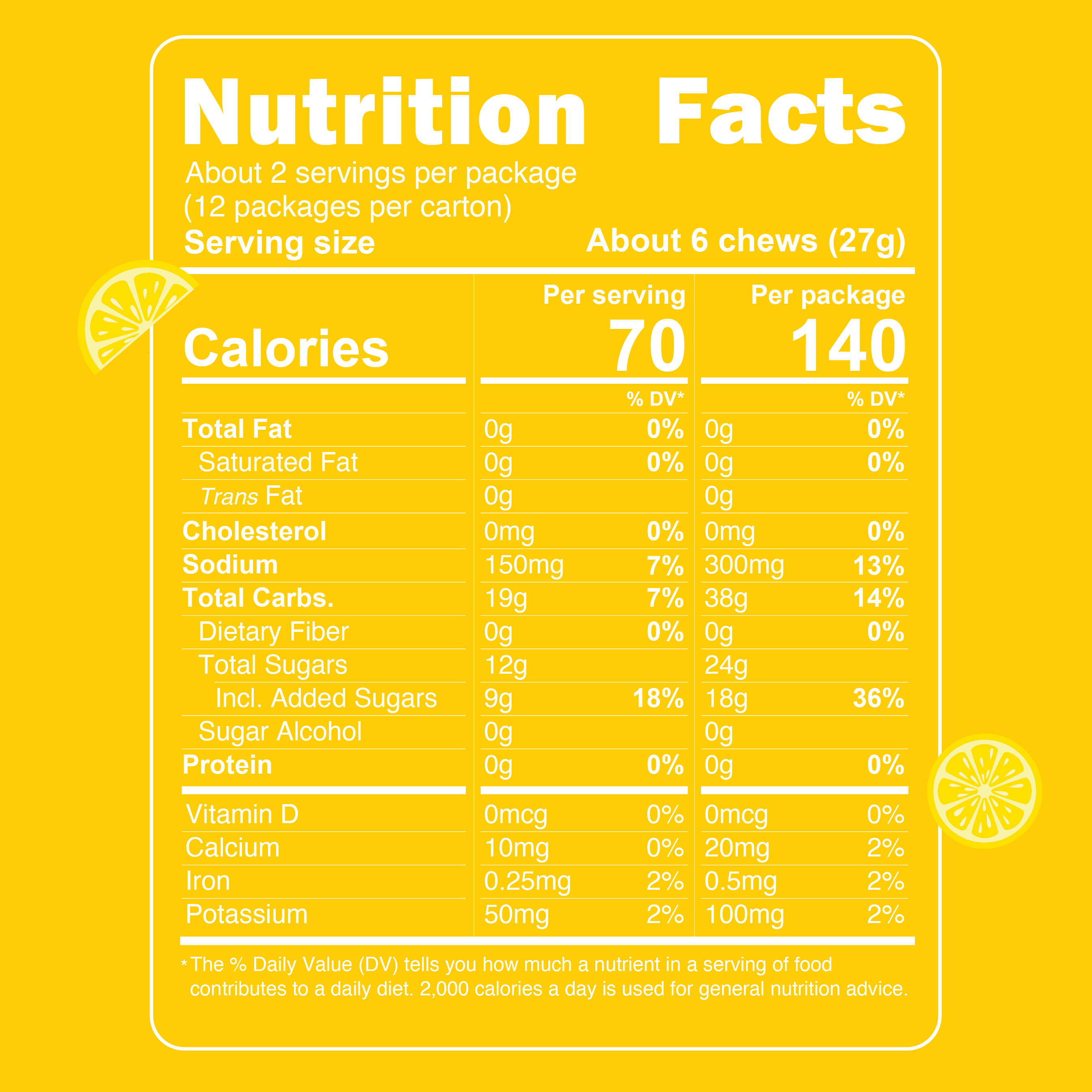Lemon Zinger Sour Energy Chews (12 bags, 24 servings) - PSC