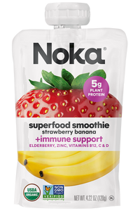 Noka Strawberry Banana Superfood Smoothie + Immune Support 12 Pack
