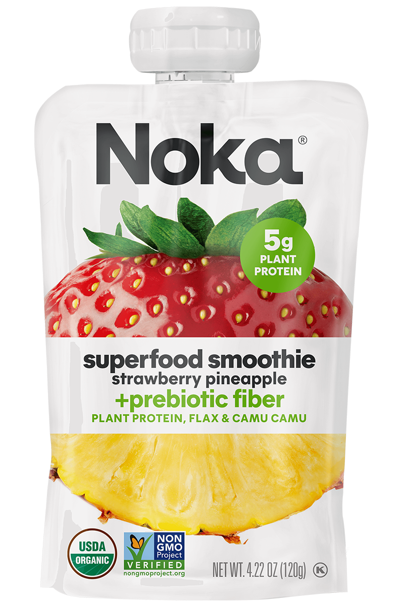 Noka Strawberry Pineapple Superfood Smoothie + Prebiotic Fiber 12 Pack