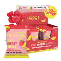 Caffeinated Strawberry Lemonade Sour Energy Chews (12 bags, 24 servings) - PSC